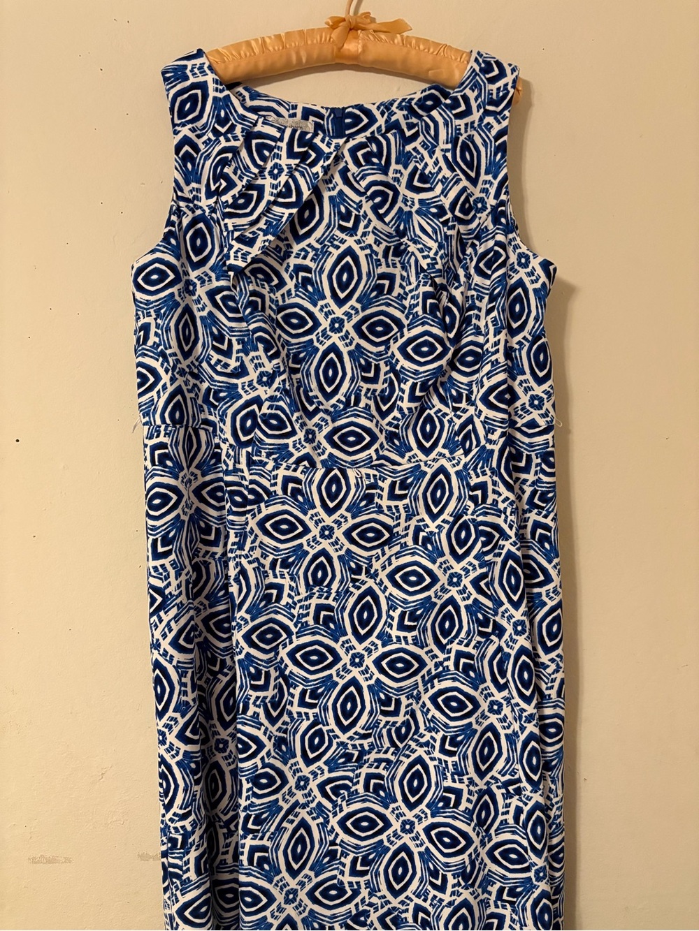 Dress Barn Blue and White Sleeveless Tank Dress Top
